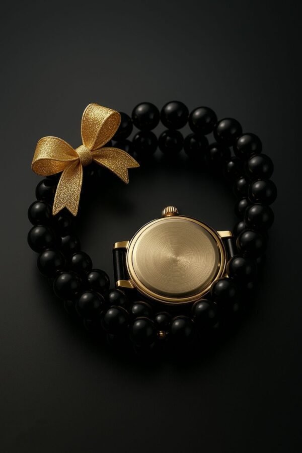 Ladies Pearl Strap Watch - Double-Layer Beaded Bracelet - photo 6