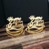 Mustache Crown Cufflinks - Gold-Plated Fashion Jewelry