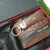 Name Engraved Wallet Keychain Brown & Black - Personalized Engraved Jewelry