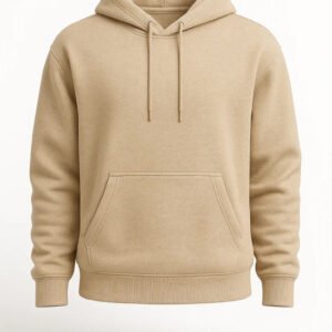 Basic Plain Hoodie Beige - Premium Cotton Casual Wear