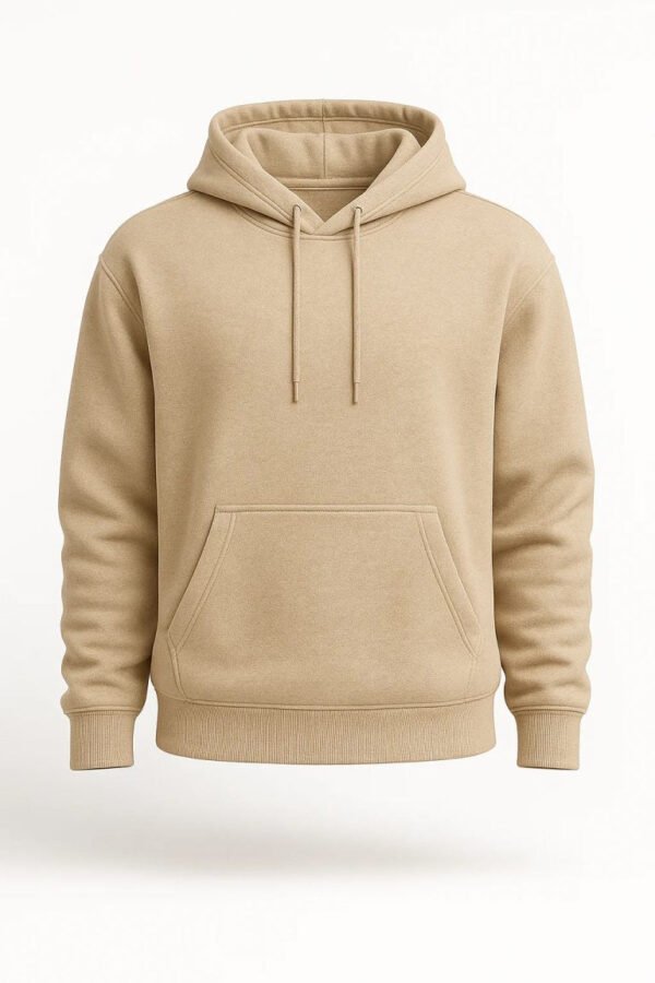Basic Plain Hoodie Beige - Premium Cotton Casual Wear