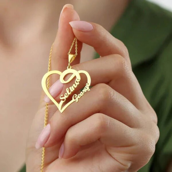 Couple Name Heart Necklace - Personalized Engraved Jewelry