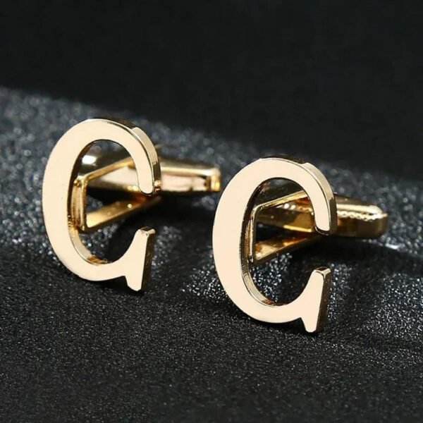 Elegant Letter Cufflinks - Gold-Plated Fashion Jewelry