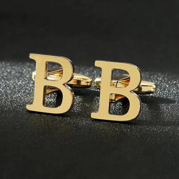 Elegant Letter Cufflinks - Gold-Plated Fashion Jewelry