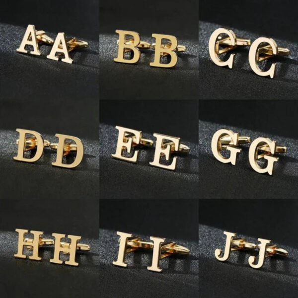 Elegant Letter Cufflinks - Gold-Plated Fashion Jewelry