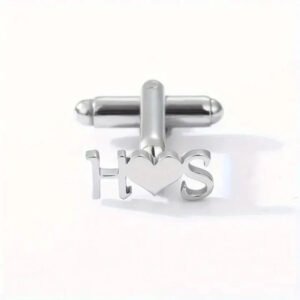 Initials Heart Cufflinks - Personalized Engraved Jewelry