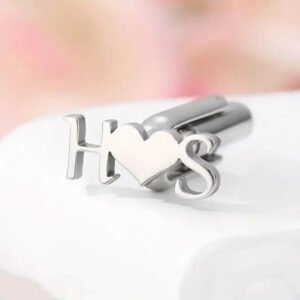 Initials Heart Cufflinks - Personalized Engraved Jewelry