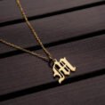 Uppercase Old English Necklace - Personalized Engraved Jewelry