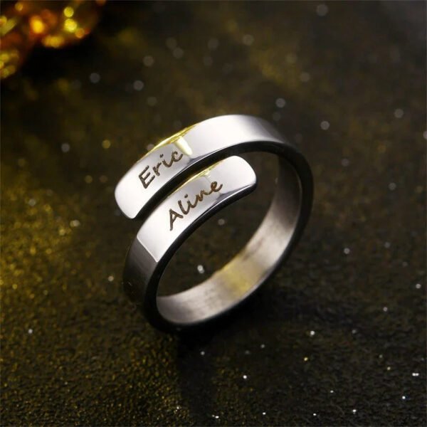Double Name Ring - Personalized Engraved Jewelry
