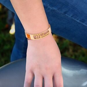 Cuff Script Name Bangle - Personalized Engraved Jewelry
