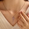 Name Birth Flower Signature Necklace - Personalized Engraved Jewelry