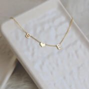 Minimalist Heart Initial Necklace - Personalized Engraved Jewelry