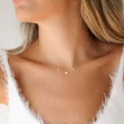 Minimalist Heart Initial Necklace - Personalized Engraved Jewelry