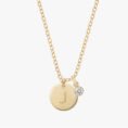 Initial Disc Birthstones Necklace - Personalized Engraved Jewelry