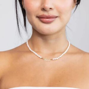 ms-9004616908977-1 Pearl Name Necklace - Personalized Engraved Jewelry