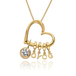 Heart Drop Necklace - Personalized Engraved Jewelry