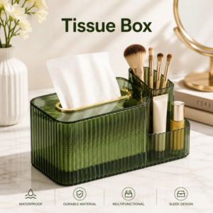 Multi-purpose 2 in 1 Acrylic Tissue Box with Holder