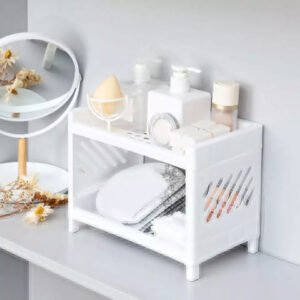 Multipurpose Double Layer Storage Rack Desk Organizer Shelf - Online in Pakistan