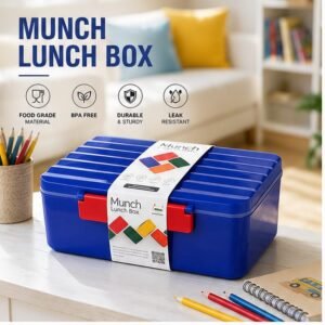 Munch Lunch Box Compact stylish lunch box with a handy spoon for meals on the go - Durable Design