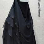 Turkey Khimar Hijab - 3 Layer Front & Back Ready to Wear Khimar, Black