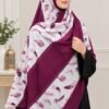 Digital Grip Lawn Stole - Fancy Stone Double Line Lawn Stole 72 x 30 Inch