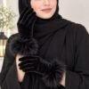 Winter Gloves for Women - Velvet Gloves with Fur Cuff