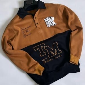 Musturd & Black Polo Letter Printed Winter Sweat Top For Mens & Boys - with Cash on Delivery