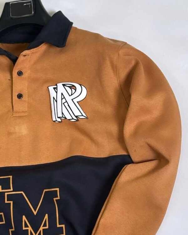 Musturd & Black Polo Letter Printed Winter Sweat Top For Mens & Boys - with Cash on Delivery