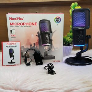 Nee Pho NP M02 Microphone Compact condenser microphone with ANC echo adjustment and RGB lighting Designed for streamers