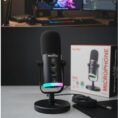 Nee Pho NP M03 Podcast Microphone A condenser microphone with ANC noise reduction echo control and RGB lighting Ideal fo