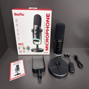 Nee Pho NP M03 Podcast Microphone A condenser microphone with ANC noise reduction echo control and RGB lighting Ideal fo