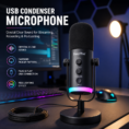 Nee Pho NP M03 Podcast Microphone A condenser microphone with ANC noise reduction echo control and RGB lighting Ideal fo