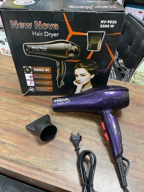Latest Nova 5000W Deluxe Quality Hair Dryer with Hot & Cold Option