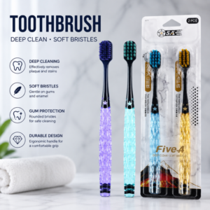 Niepoth Crystal Grip Toothbrush Set Soft Bristles Dual Tone Design Gum Protection Stylish Manual Toothbrush for Adults K