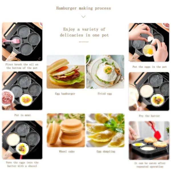 Non Stick Four Portion Frying Pan - with Cash on Delivery