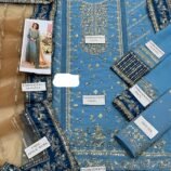 Luxury Embroidered Chiffon 3-Piece Unstitched Suit for Women - Sky Blue - view 3