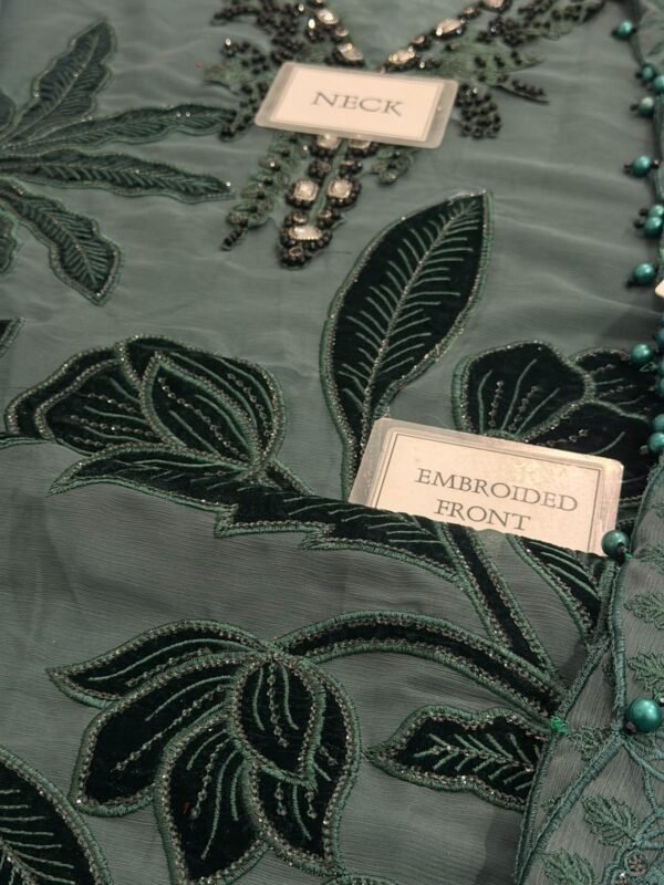 Embroidered Chiffon 3-Piece Suit for Women - Premium Wedding Edition - view 9