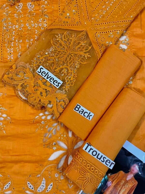 Luxury Chikankari Embroidered Cotton 3-Piece Unstitched Suit - view 9