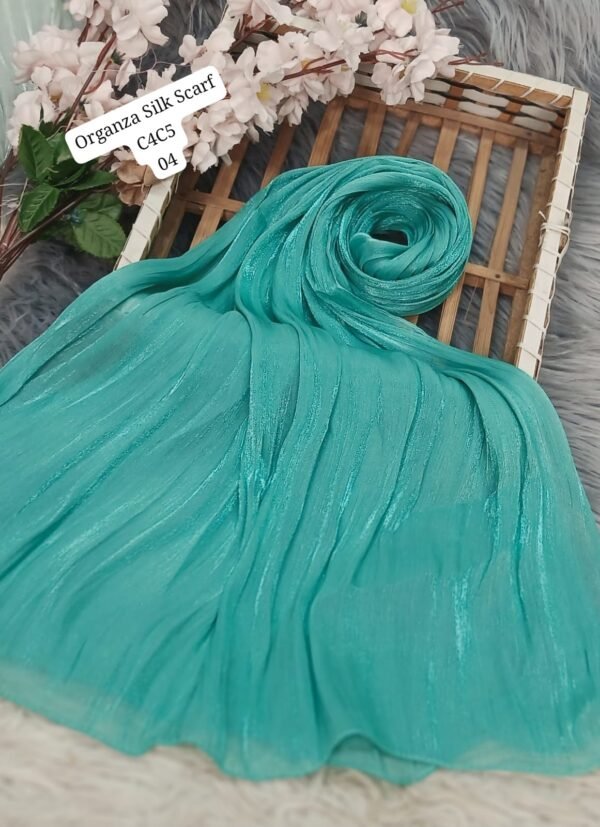 Organza Silk Scarf – Elegant Lightweight Hijab Scarf 30x70 Inch