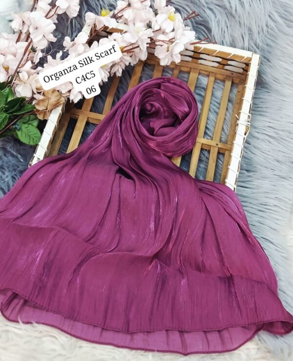 Organza Silk Scarf – Elegant Lightweight Hijab Scarf 30x70 Inch