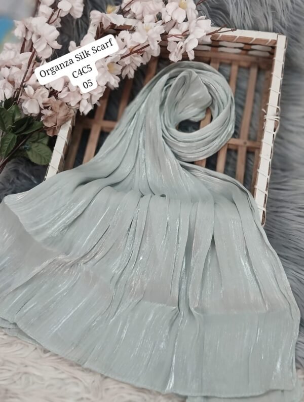 Organza Silk Scarf – Elegant Lightweight Hijab Scarf 30x70 Inch