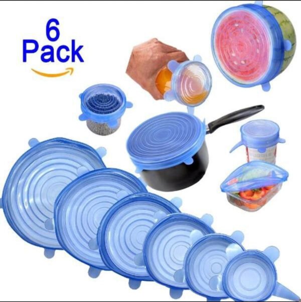 Pack of 6 Silicon Lids - for Home Use