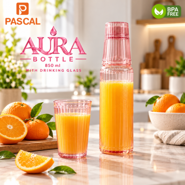 PASCAL AURA BOTTLE 850ml with Drinking Glass - Best Price in Pakistan
