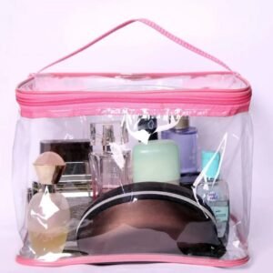 Pink Cosmetic Pouch with Good Storage for Makeup with Zip - Durable Design