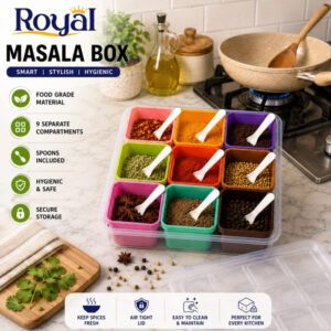 Plastic Royal Masala Box 9Pcs - High Quality