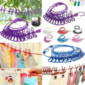 Compact 12 Clip Clothing Rope