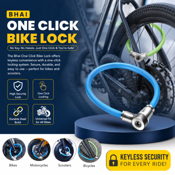 Compact Bicycle Lock Anti Theft Bike Chain Road Security Steel Ring Folding