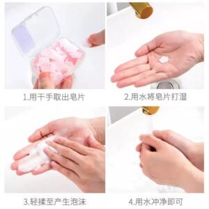 Compact hand washing piece soap Paper student children disposable carry-on travel small petal soap piece box (Big Size)