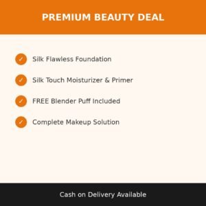Premium Beauty Deal – Foundation, Moisturizer Primer & Blender Puff Set