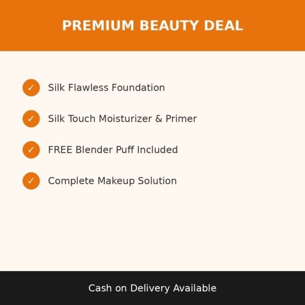 Premium Beauty Deal – Foundation, Moisturizer Primer & Blender Puff Set